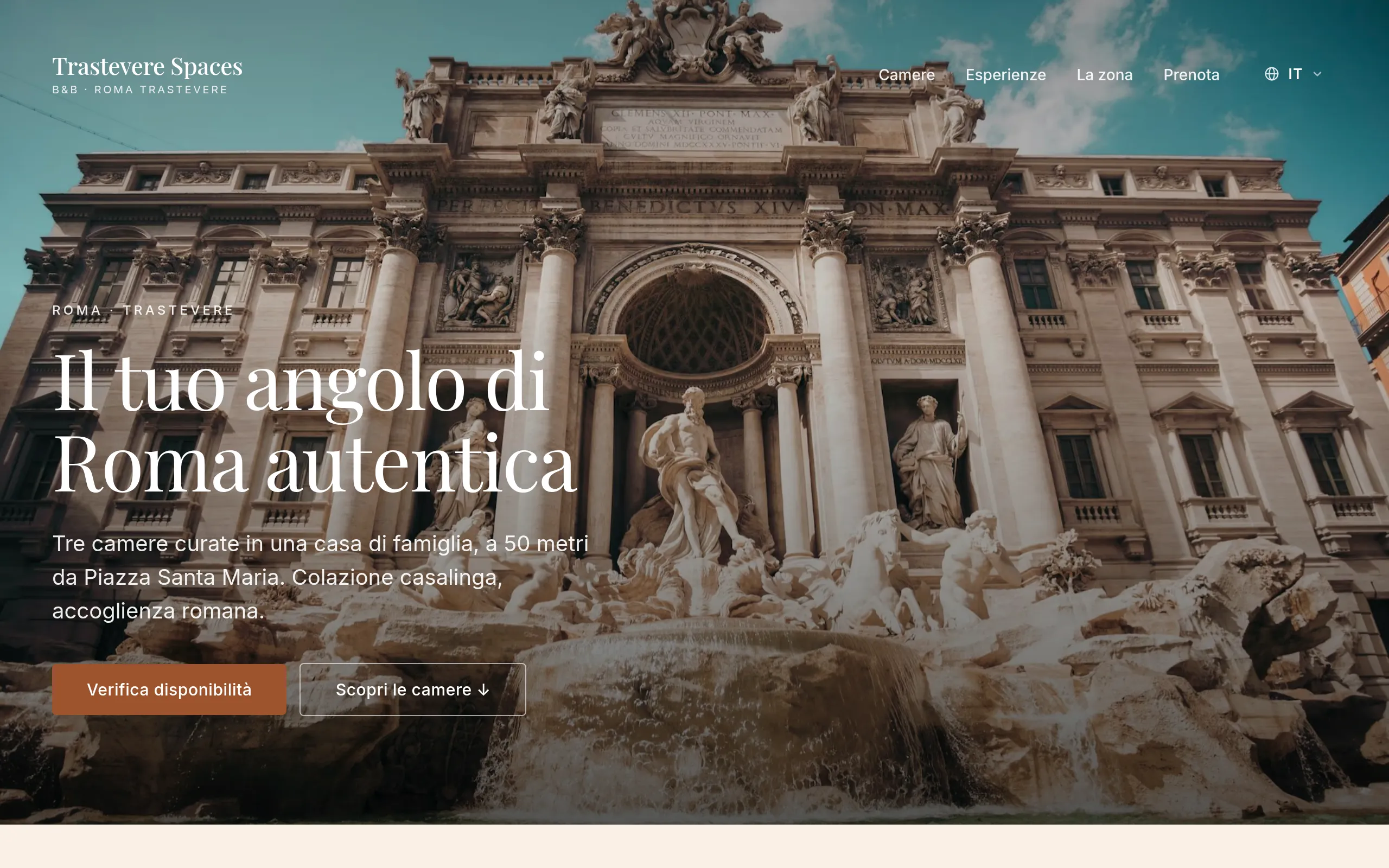 Anteprima desktop del sito Trastevere Spaces