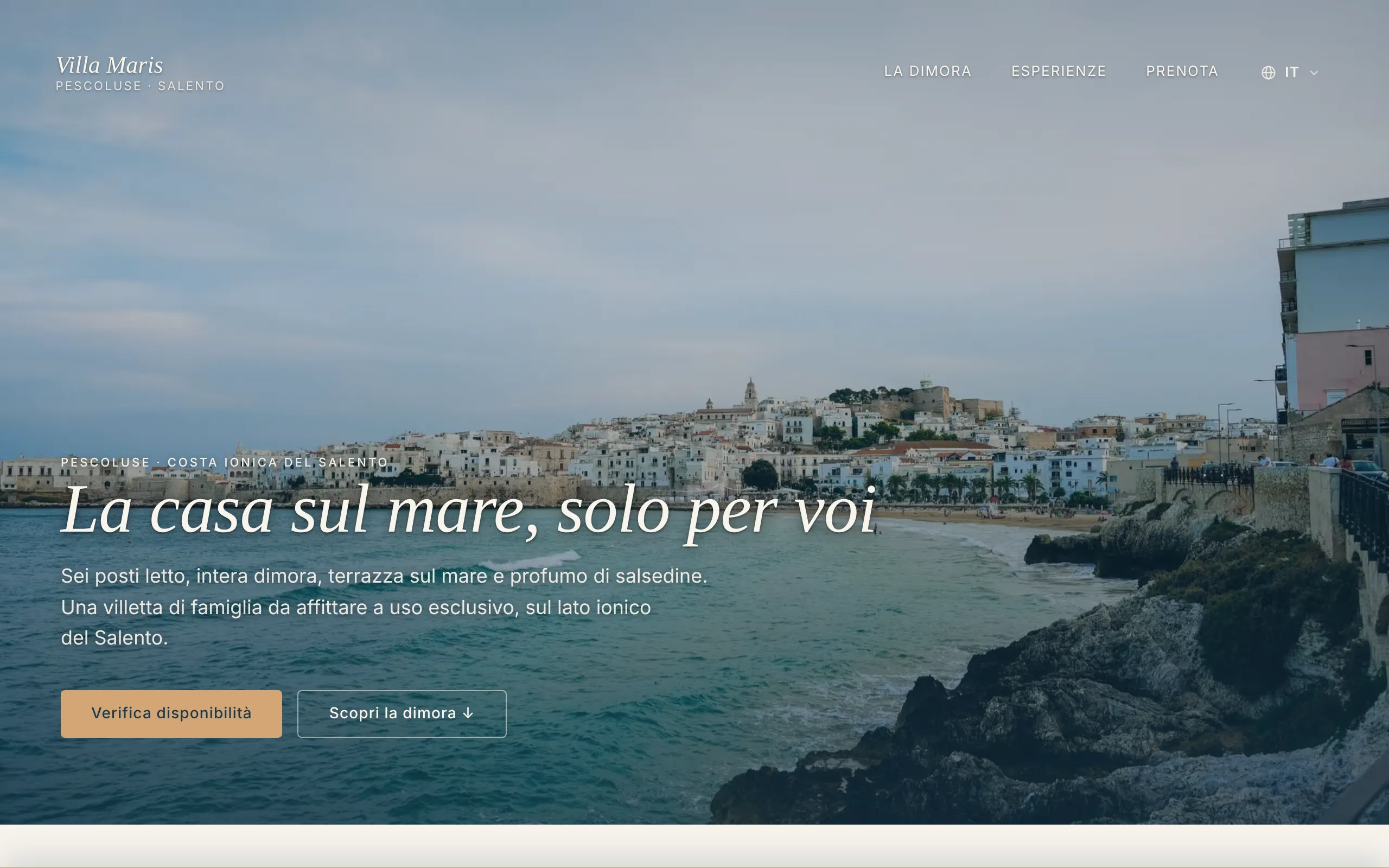 Anteprima desktop del sito Villa Maris