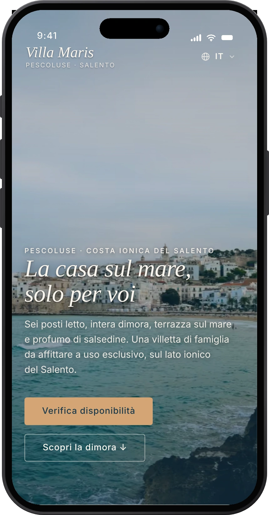 Anteprima mobile del sito Villa Maris